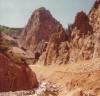 Commodore Mine workings on the Creede Caldera rim, 19 June 1980. The rocks are ash-flow deposits from the main volcanic vent, 26-30 m.y. old.