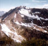 View west from the Flagstaff arete, Wasatch Mtns above Alta, Utah, 9 July 1980.