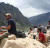 Pat, Jeremy, and the group lunch at Clark's Fork Canyon, Wyoming