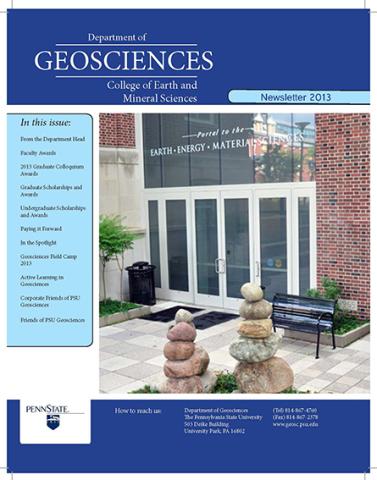 2013 Geosciences Cover